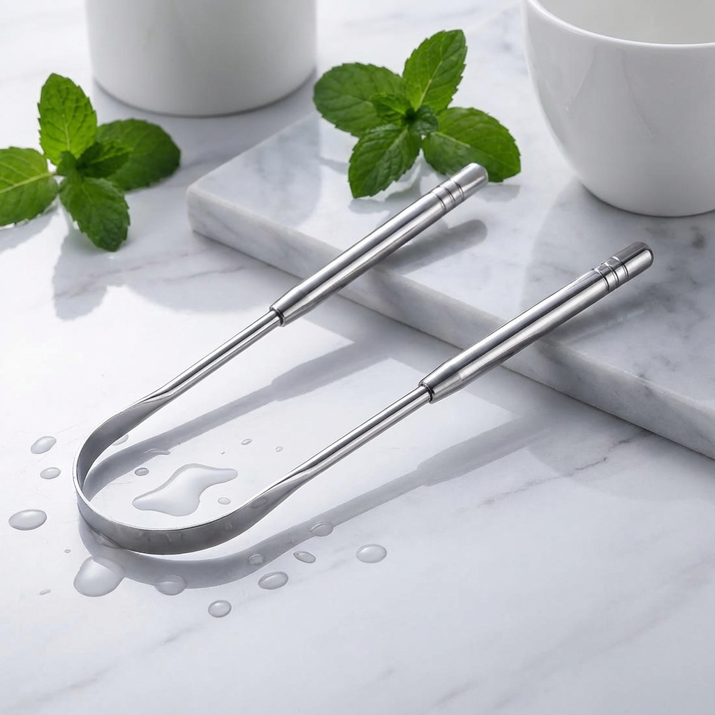 Stainless Steel U-Shaped Tongue Scraper