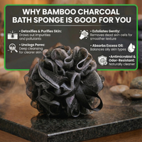 4-Pack Bamboo Charcoal Bath Sponge