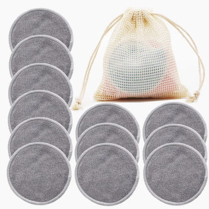 12-pack reusable bamboo makeup remover pads