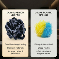 4-Pack Bamboo Charcoal Bath Sponge