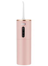 Pink dental water flosser on a white background