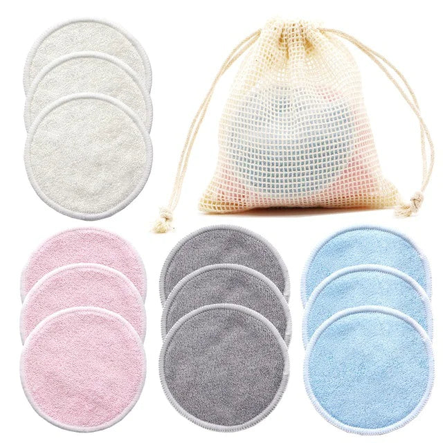 12-pack reusable bamboo makeup remover pads