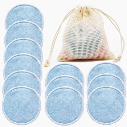 12-pack reusable bamboo makeup remover pads
