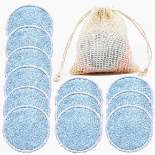 12-pack reusable bamboo makeup remover pads
